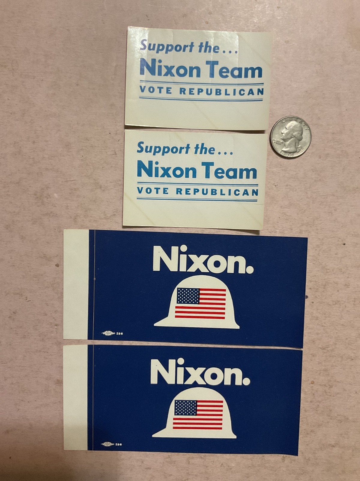 Lot of 4 Richard Nixon President Campaign bumper stickers