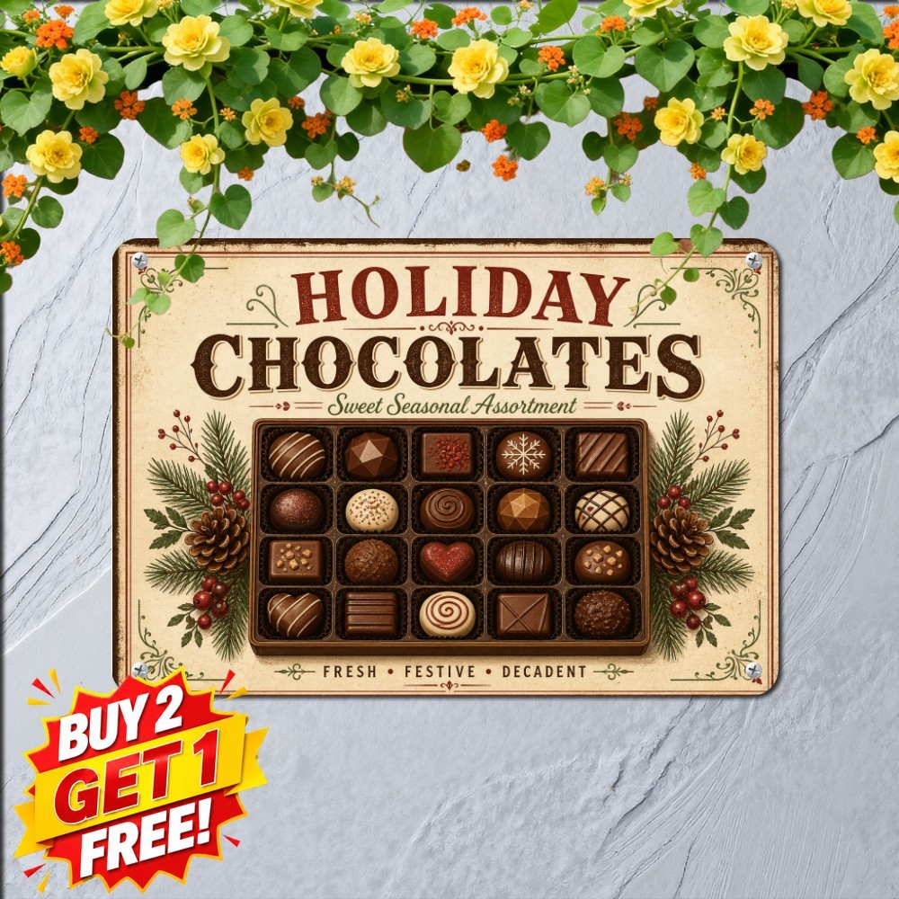 Finest Holiday Cookies Metal Sign Grandma Baking Kitchen Recipe Tin Plaque