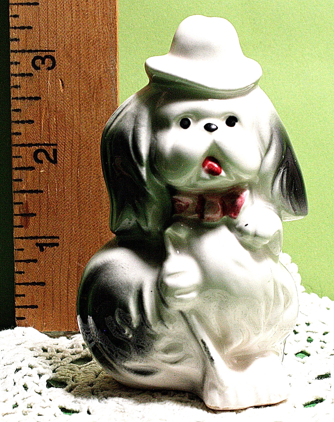 Kitschy Vintage Dog Figurine Japan Dog with Hat and Cane