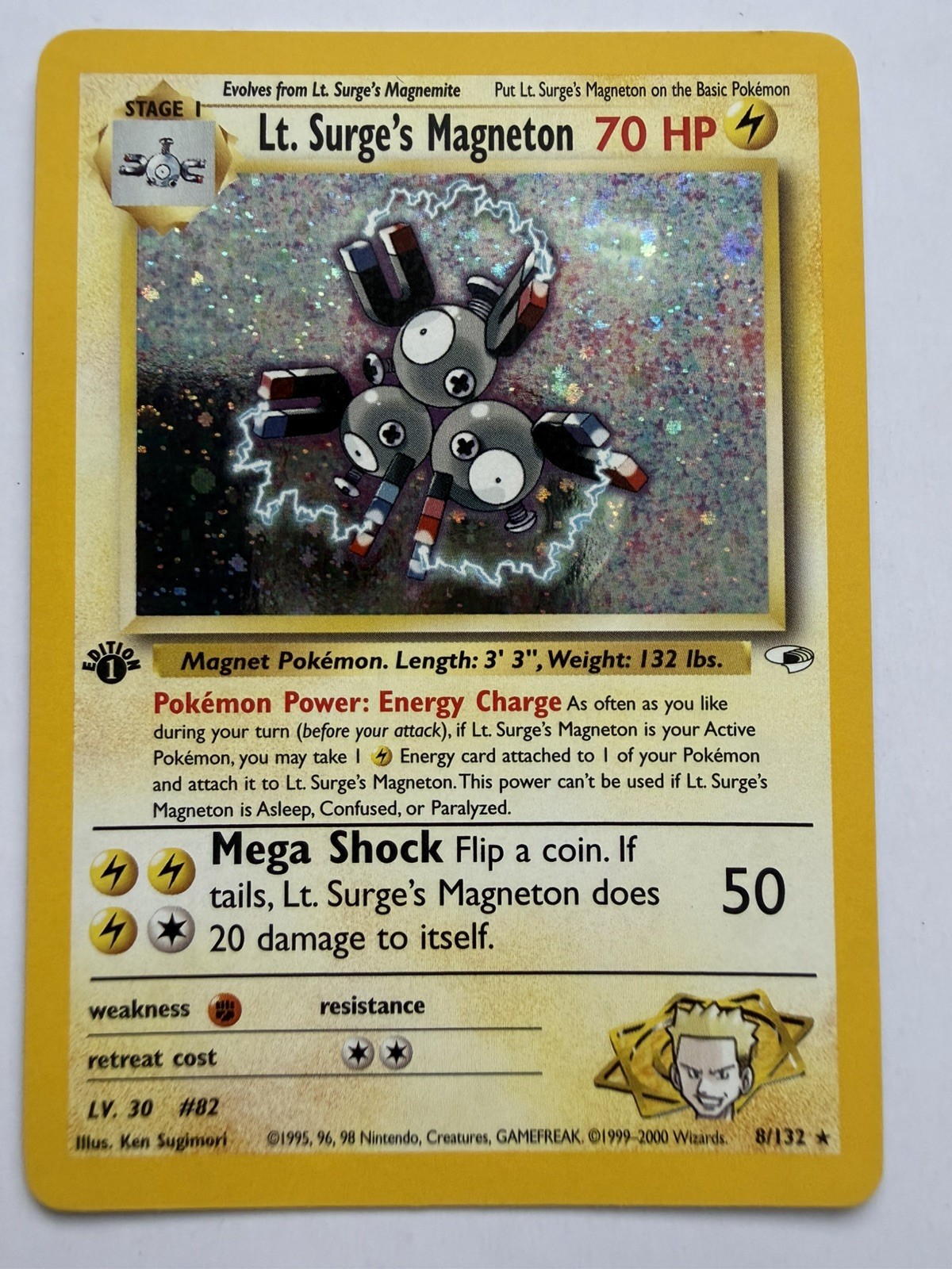Lt. Surge\'s Magneton - 8/132 - Pokemon Gym Heroes 1st Edition Holo Rare NM