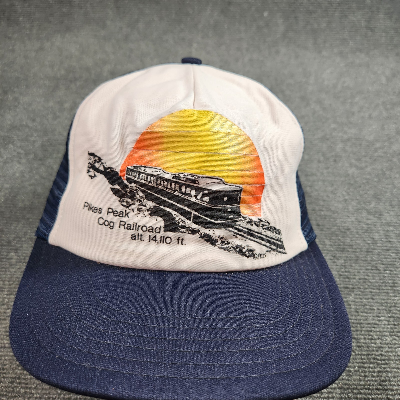Vinatge Railroad Hat Snapback Pikes Peak Cog Trucker Cap Mesh Back USA Made 80s