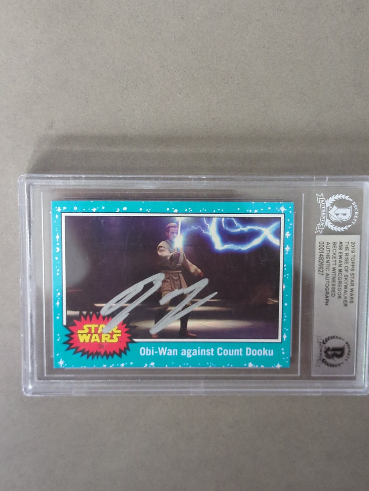 2019 Star Wars Obi-Wan against Count Dooku Ewan McGregor Hand Signed Authentic 