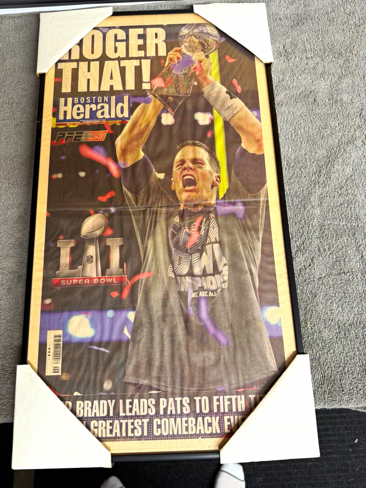 Boston Herald 2/6/17 Front Page Tom Brady 28-3 comeback Super Bowl win