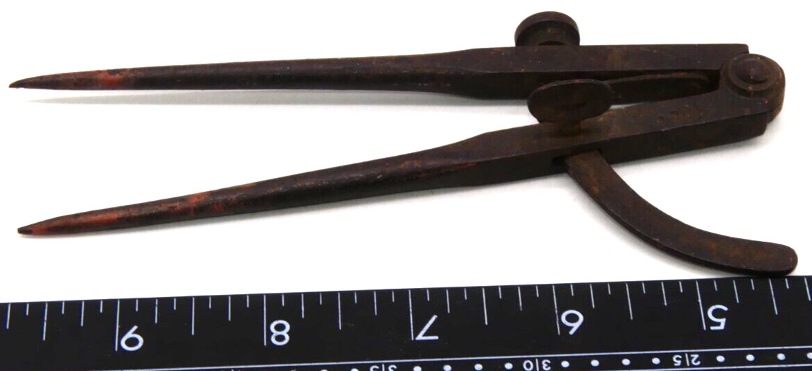 Vintage Antique Adjustable Machinists Inside Outside Steel Metal Calipers Tool