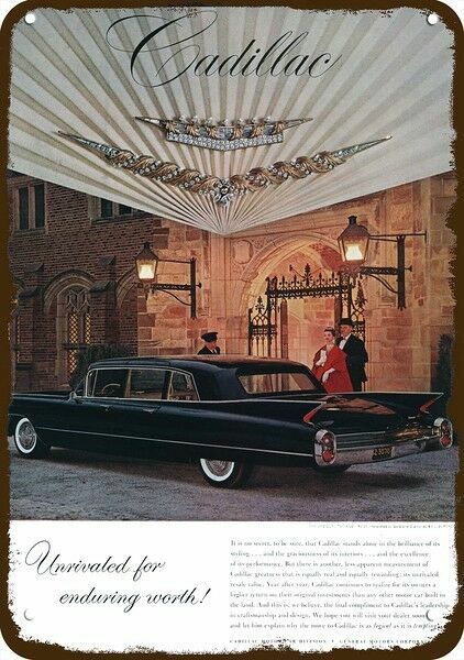1960 CADILLAC FLEETWOOD 75 LIMOUSINE Vintage-Look DECORATIVE REPLICA METAL SIGN