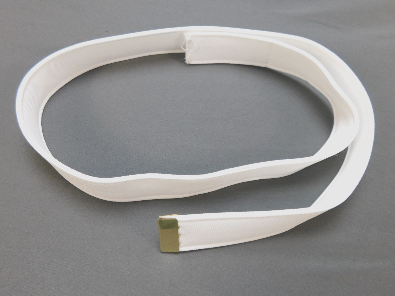 US Navy USN Mens Belt Poly Wool White Gold Tip Dress Uniform 44\