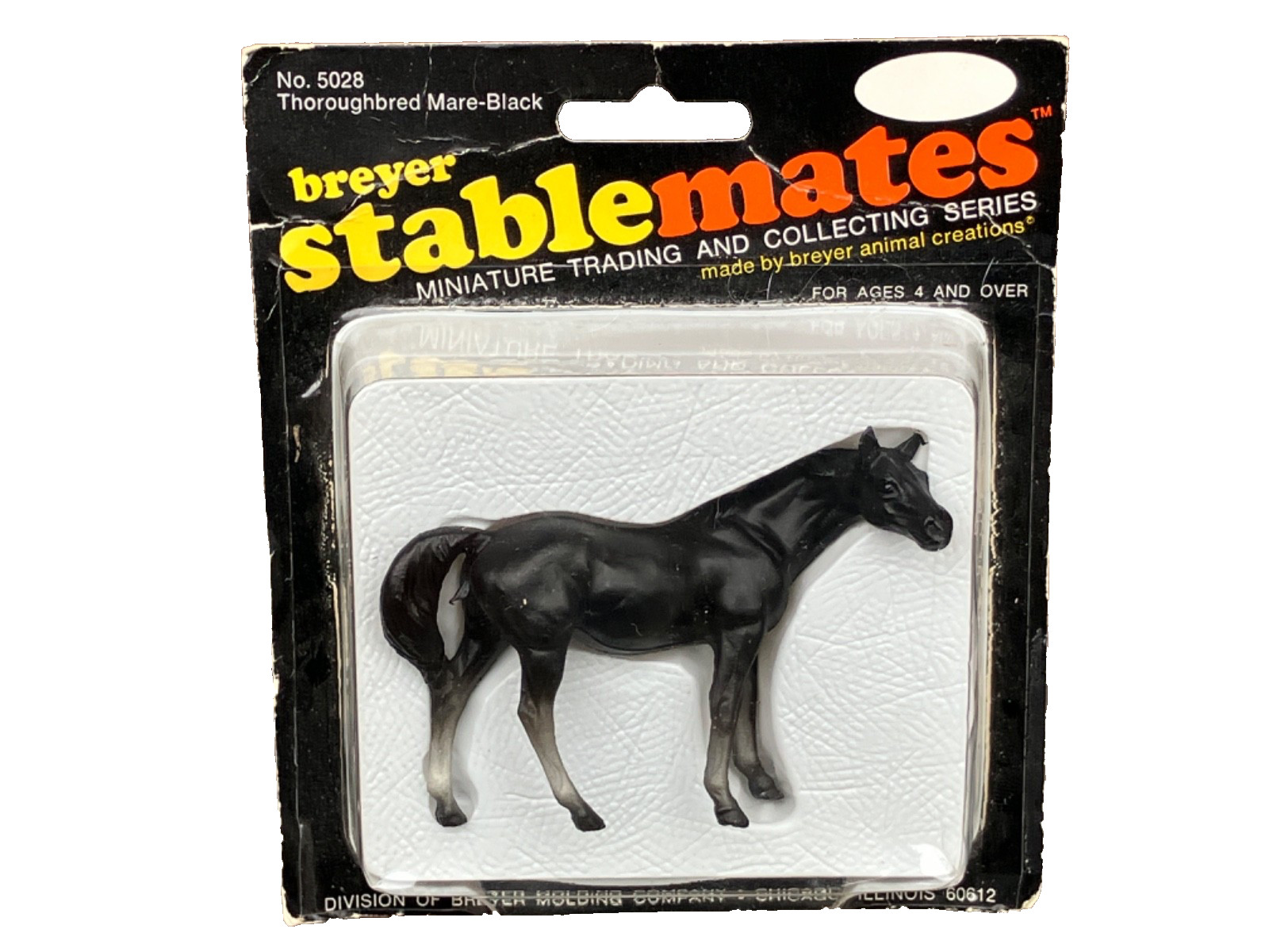 VTG 1976 BREYER STABLEMATES #5028 THOROUGHBRED MARE BLACK MINI HORSE MOC
