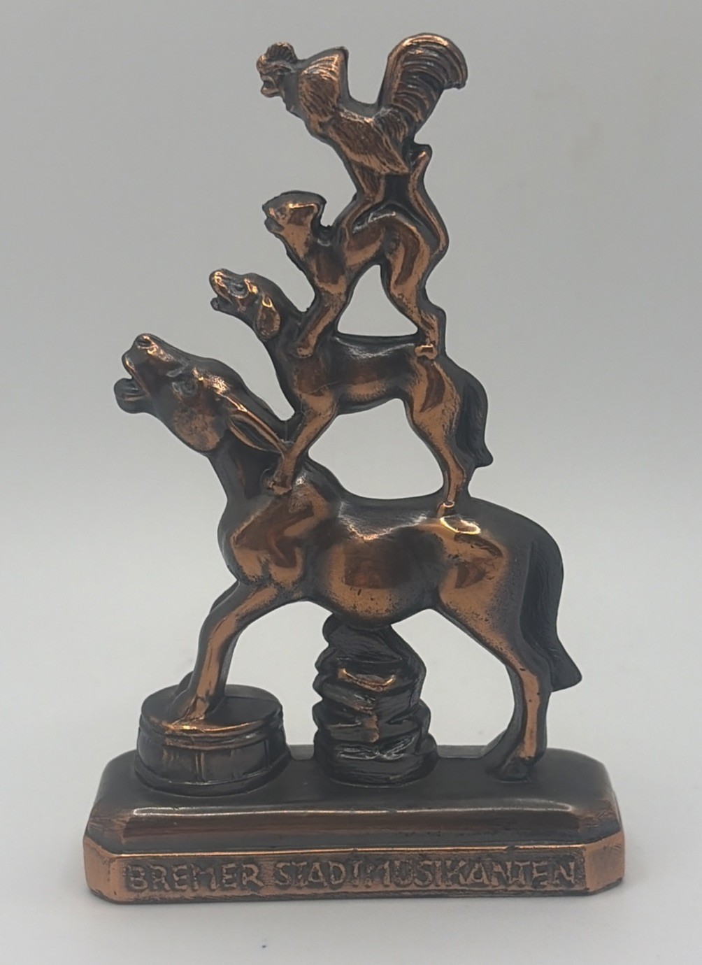 Vintage Brass Bremen Town Musicians Figurine Bremer Stadtmusikanten Germany