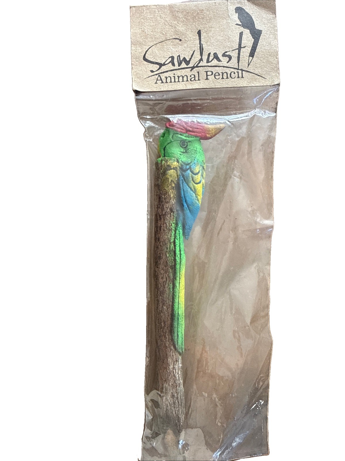 Sawdust Animal Pencil Wooden Carved Parrot Branch Pencil Eco Friendly