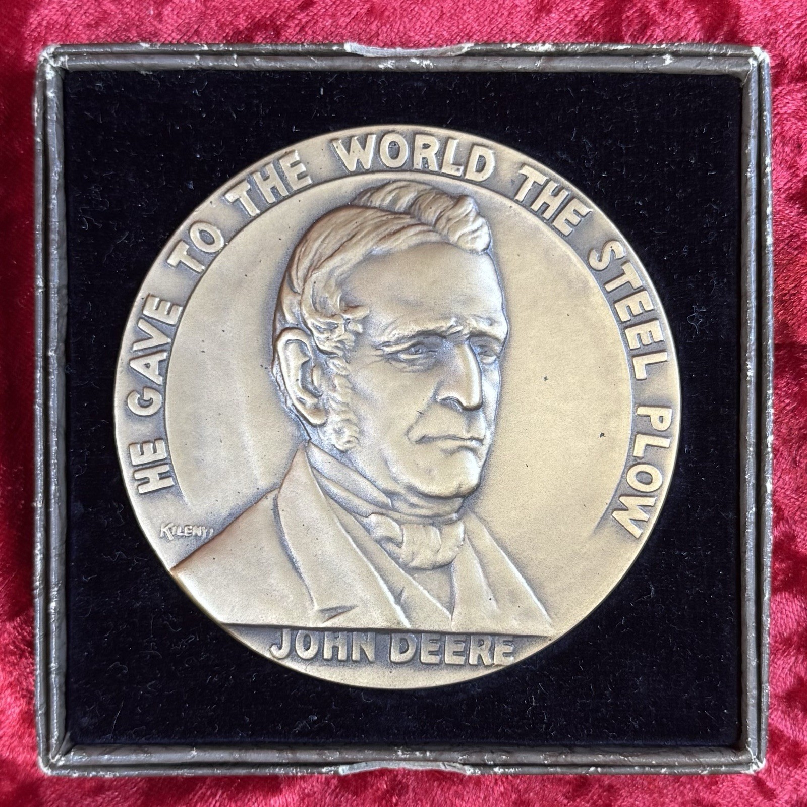 1837 - 1937 John Deere Centennial Bronze Medal Paperweight Medallion