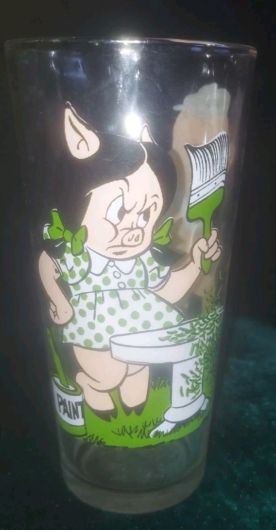 Vtg Pepsi Collector Series Drink Glass Petunia & Porky Pig Warner Bros 6\