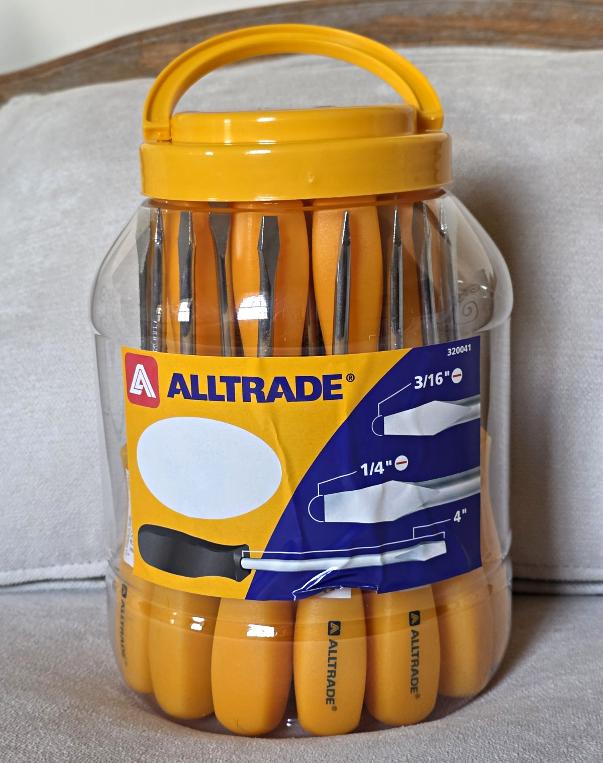 NOS Vintage Alltrade 40 Pc Slotted Screwdriver Bucket - 3 Sizes