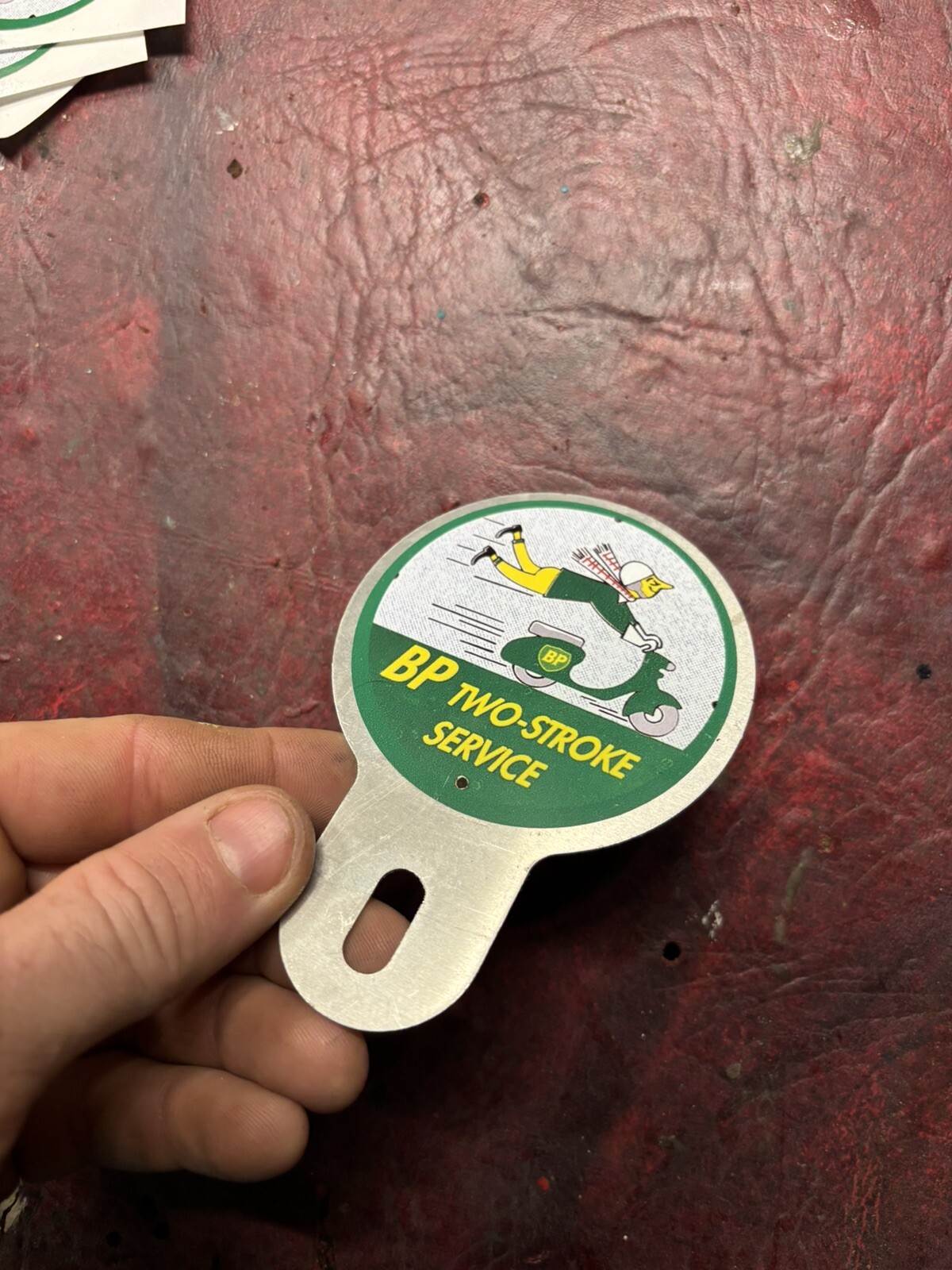 Vespa British Petroleum BP License plate topper vintage reproduction Vintage