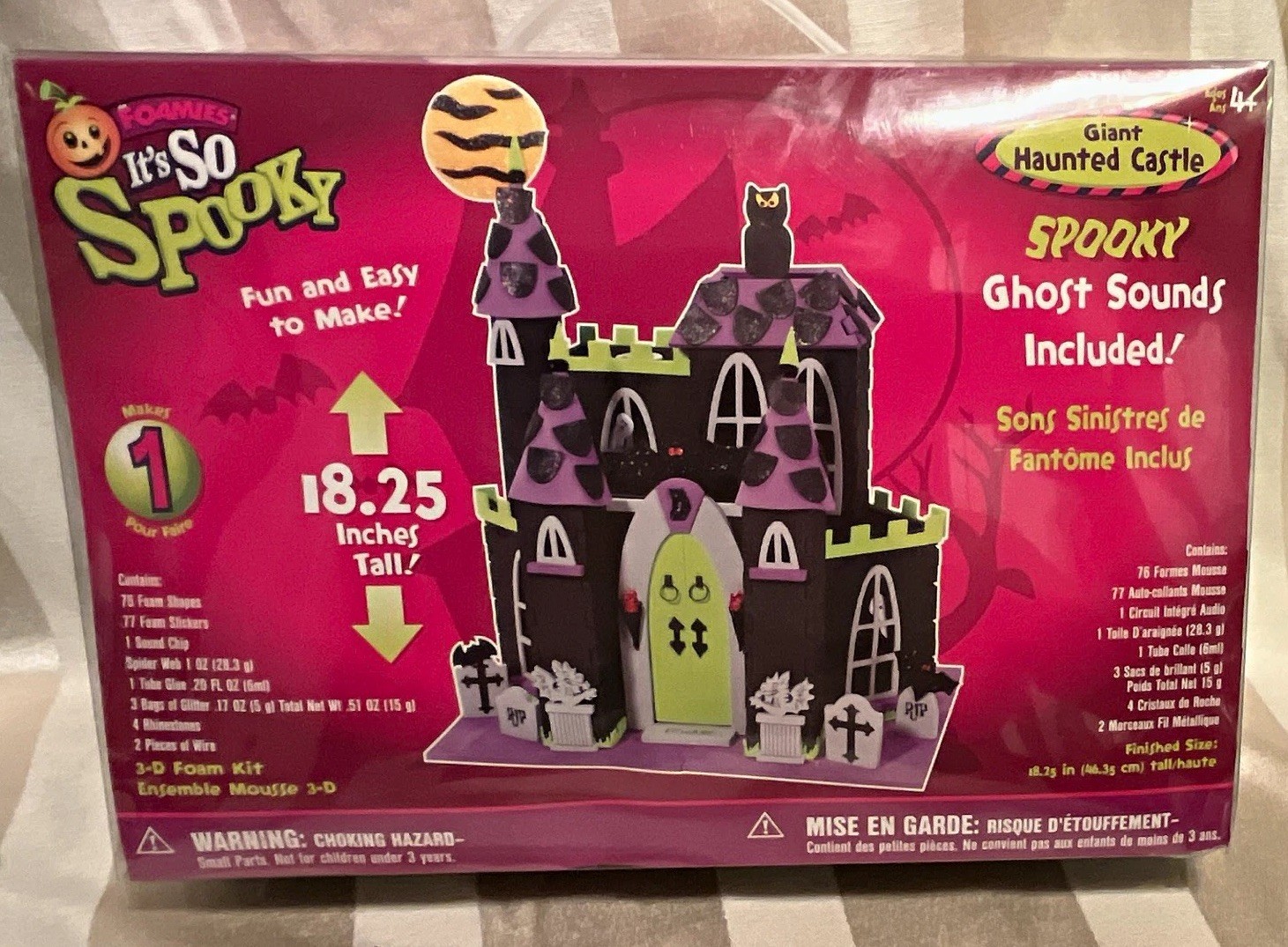 Vintage Foamies Halloween IT\'S SO SPOOKY Giant Haunted Castle 3D Foam Kit NEW