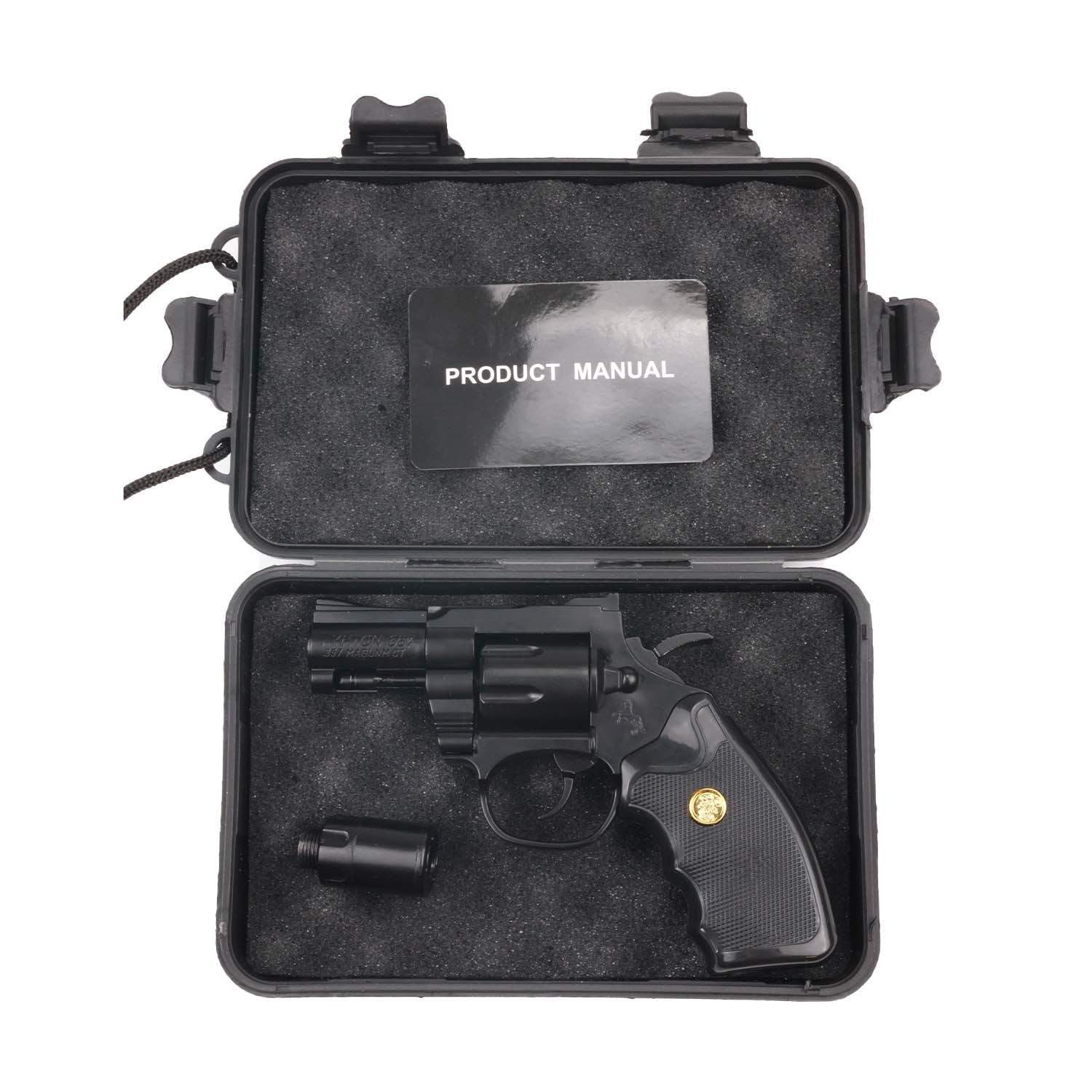 Revolver Pistol Torch Lighter – Butane Refillable Gun Style with Silencer