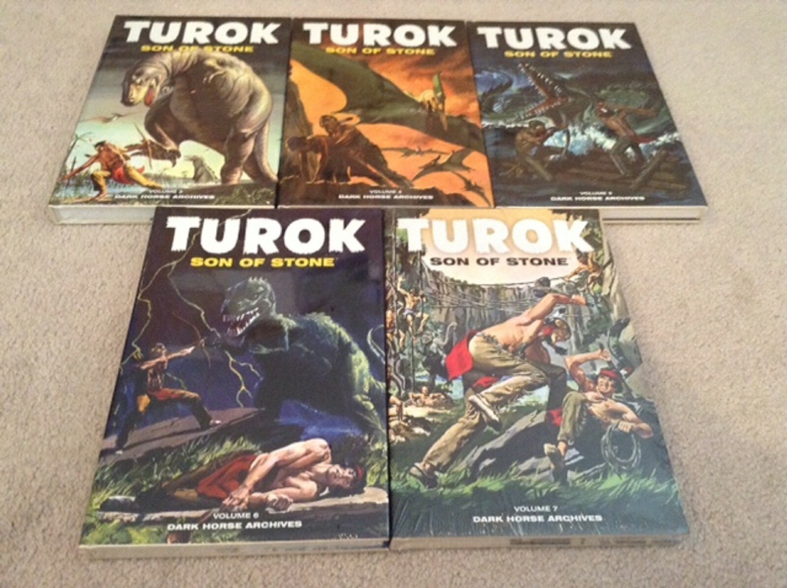 Turok Son of Stone Archives Volumes 3, 4, 5, 6 & 7 Books - Dark Horse - Damaged Turok Son of Stone Archives Volumes 3, 4, 5, 6 & 7 Books - Dark Horse - Damaged