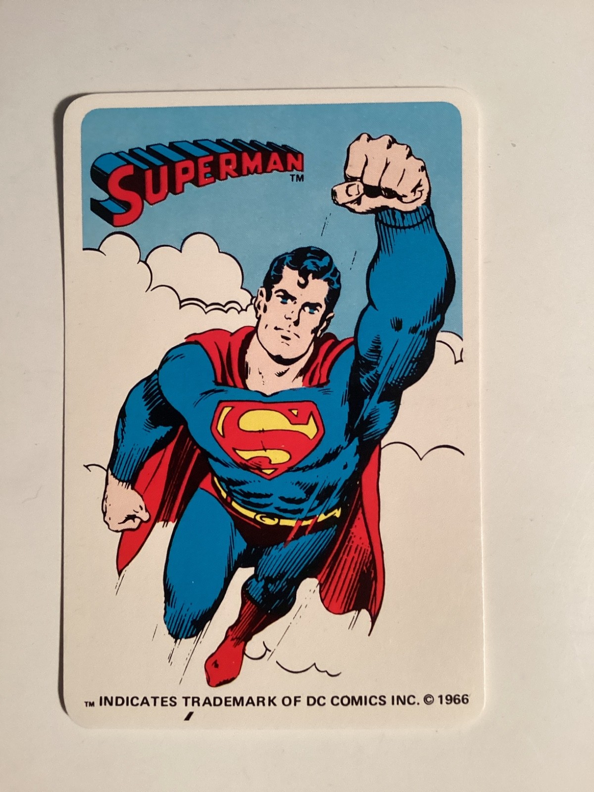 Vintage 1966 DC Comics SUPERMAN Playing Card , New (NOS)
