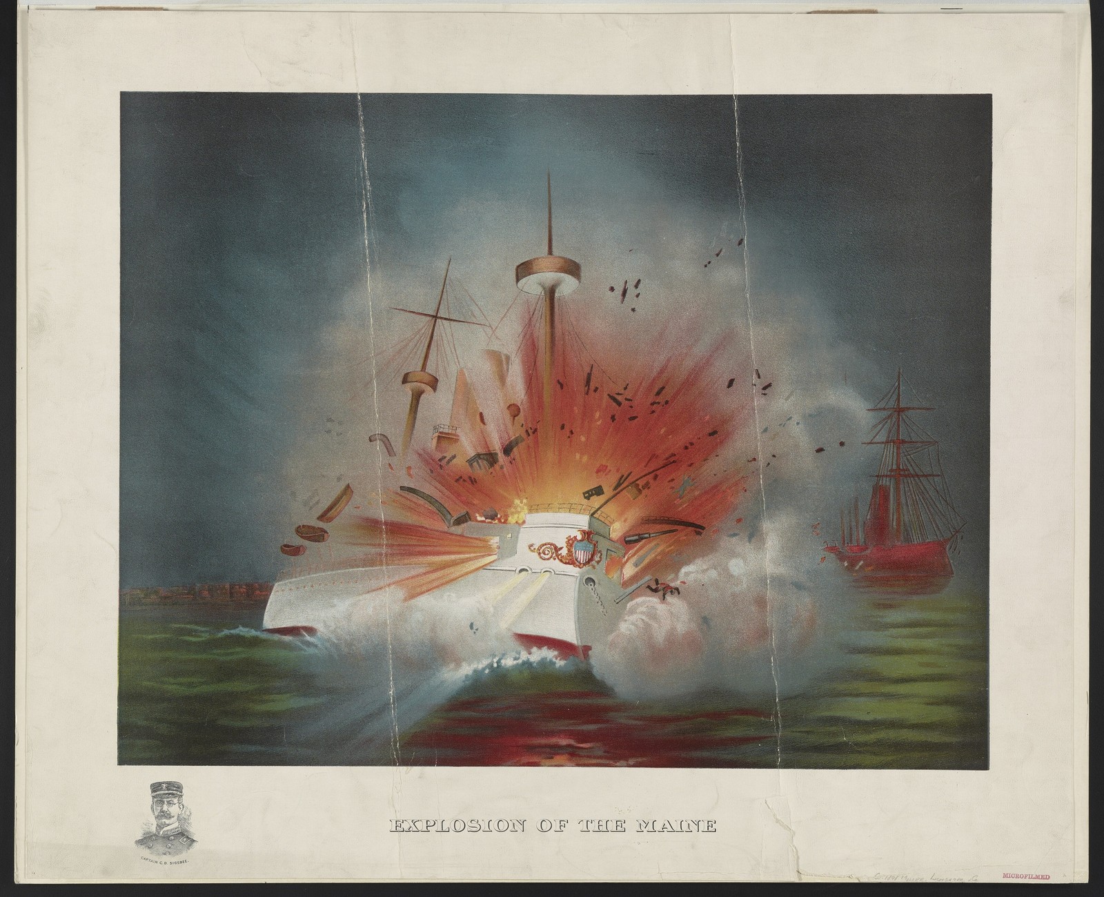 USS Maine Explosion Havana 1898 Vintage Military History Photo Reprint