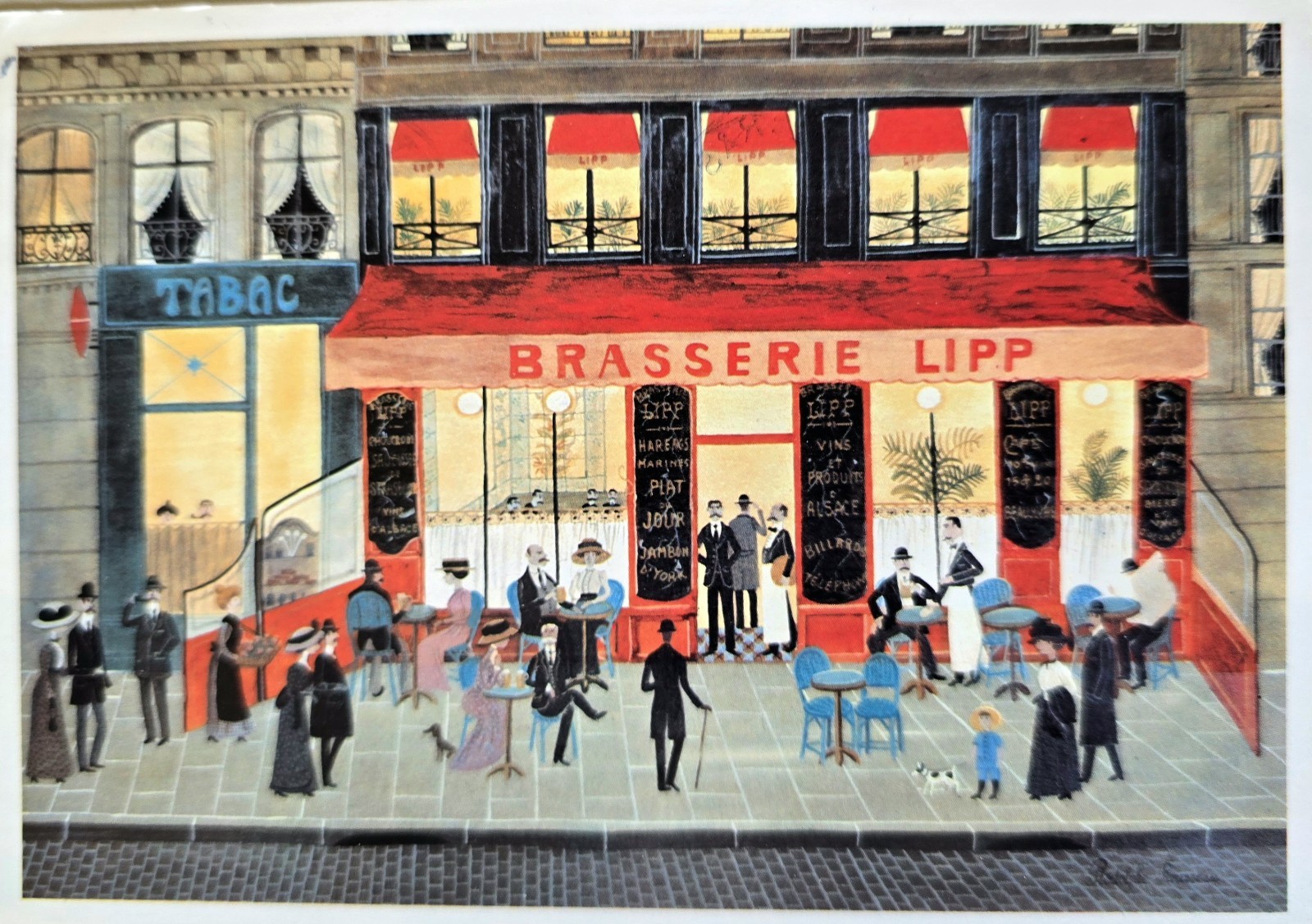 Paris Brasserie Lipp 1970s old card