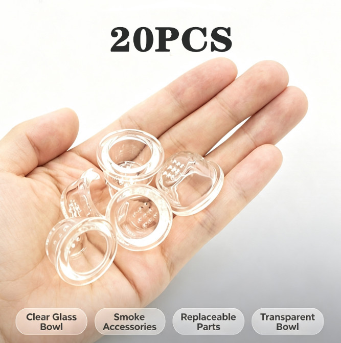9 Hole Clear Glass Bowl for Pipe Replacement Accessories 20-PCS, Multi-Pack