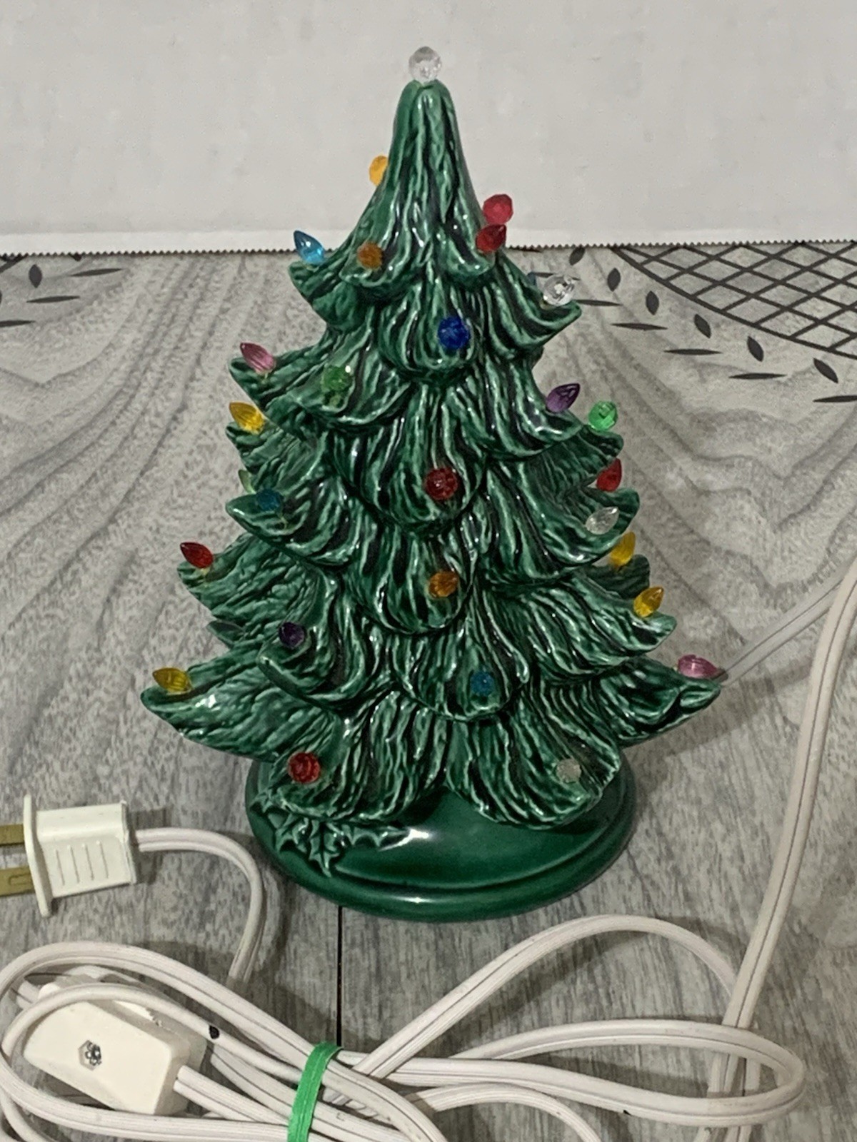 Vintage 7.5” Ceramic Light Up Christmas Tree