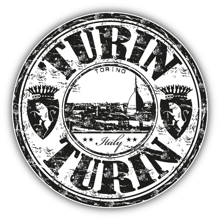 Turin City Italy Grunge Travel Stamp Car Bumper Sticker Decal 5\