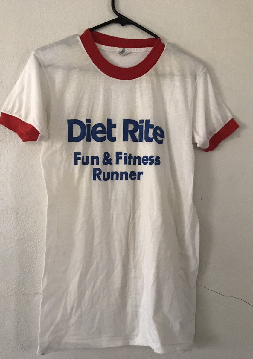 Vintage Diet Rite Cola Fun And Fitness Runner T-Shirt Large See Measurements