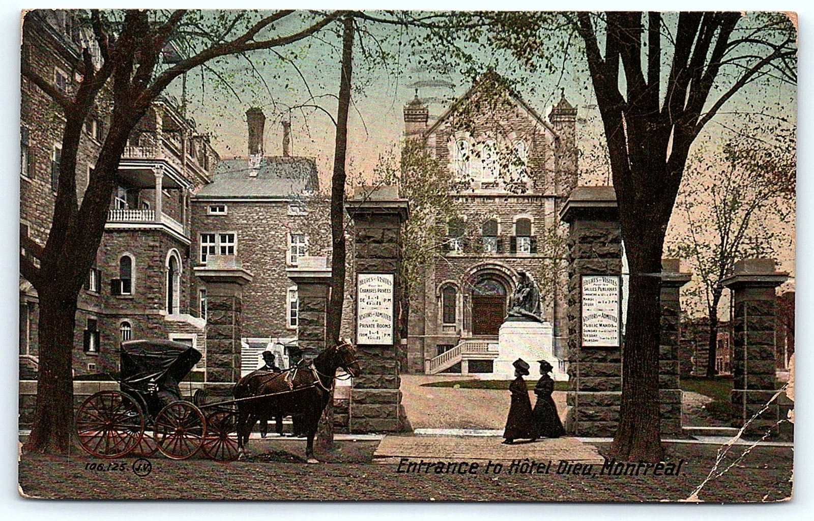 1912 Montreal Hôtel Dieu entrance postcard