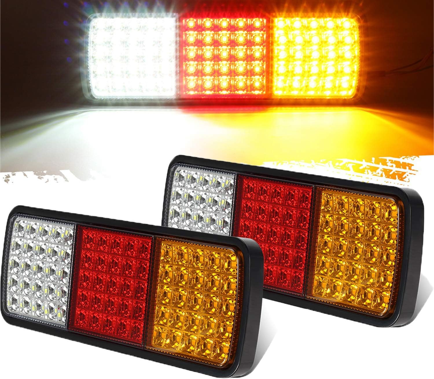 2Pcs 75 LED Truck Tail Light Bar Waterproof 12V Turn Signal Brake Reverse Runnin