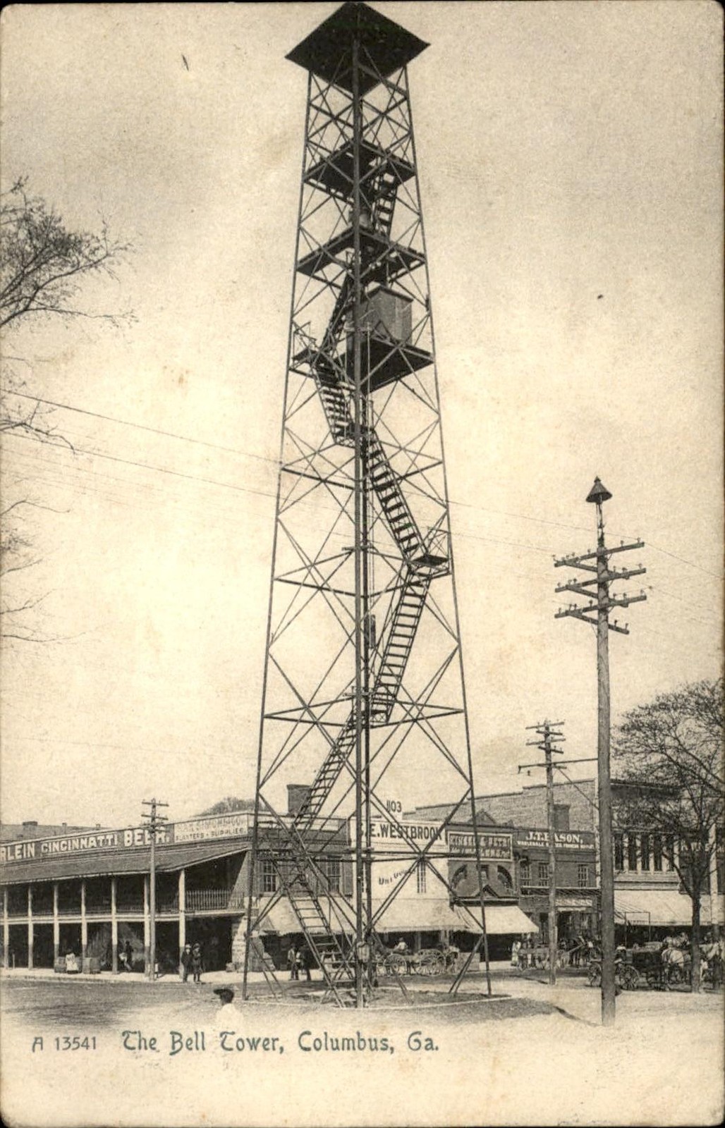 Columbus Georgia GA Bell Tower The Rotograph Co. c1900s-10s Postcard bhn