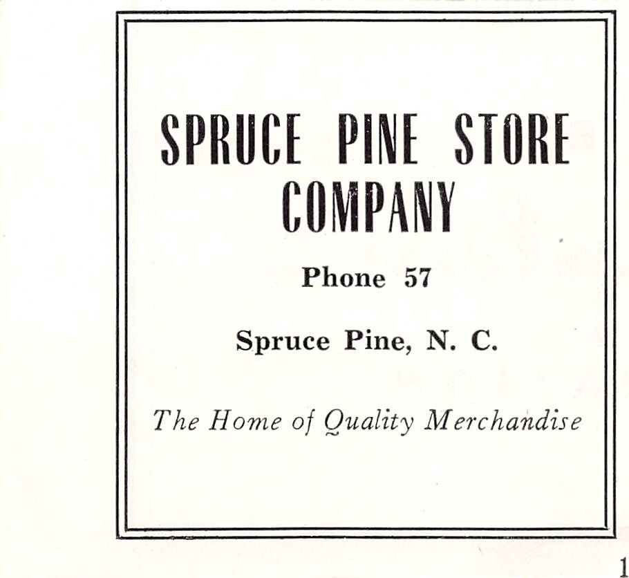 Spruce Pine Store Co The Home of Quality Merchandise NC 1951 Playbill Print Ad