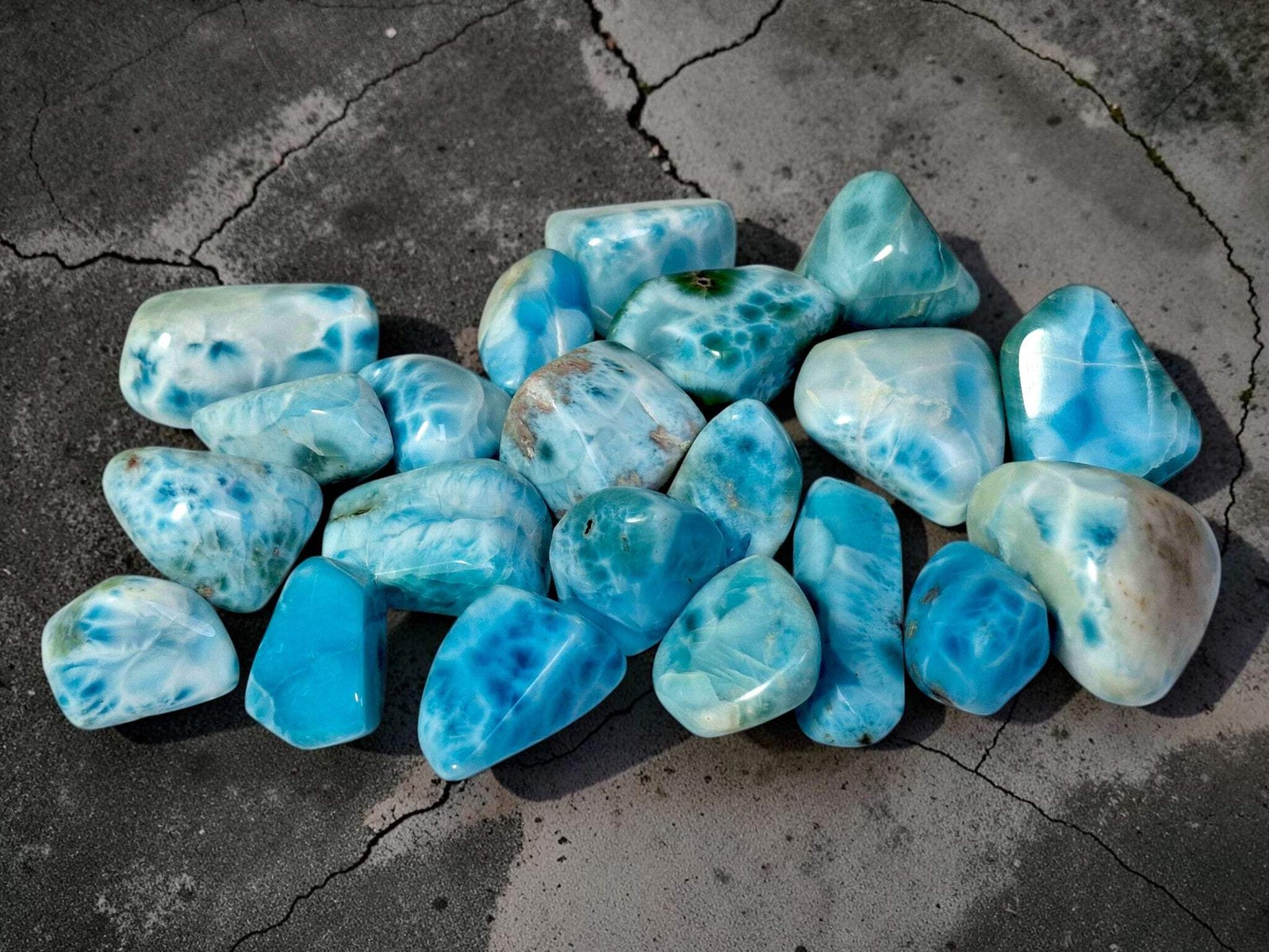 223g Full Polished Natural Dominican Blue Larimar Stone Specimen Healing
