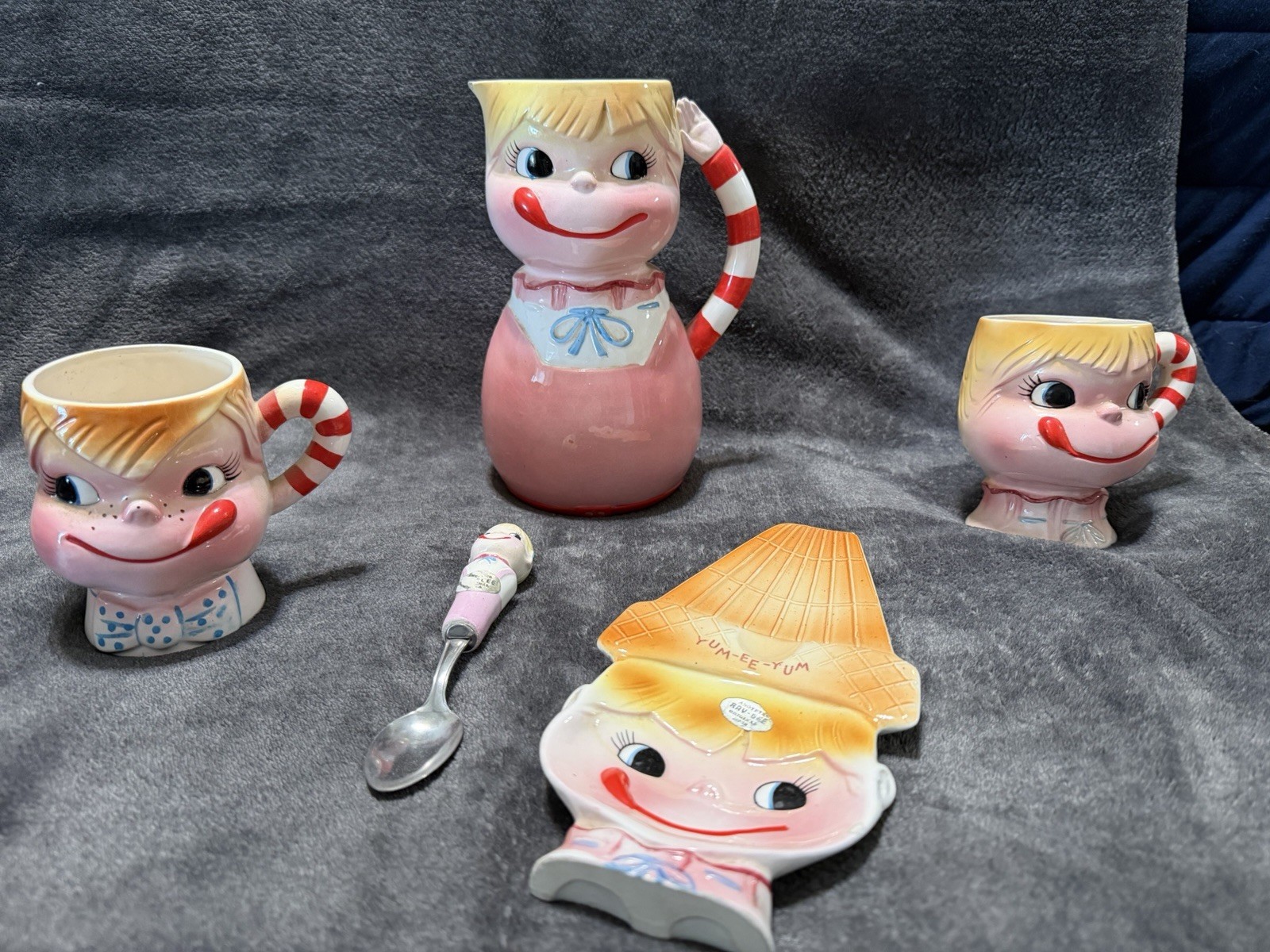 Vintage Imports Inc Yum-Ee-Yum Character by Ray Gee. Novelty Ceramic Pitcher 