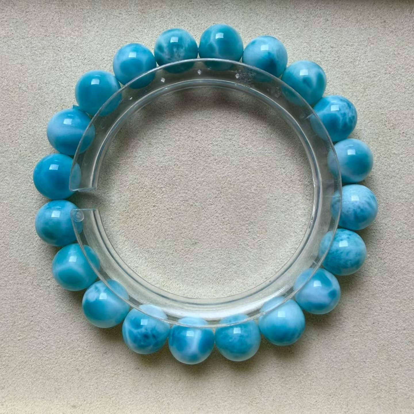 10mm Natural Larimar gem quartz Beaded Bracelet Gemstone Stretch Bracelet