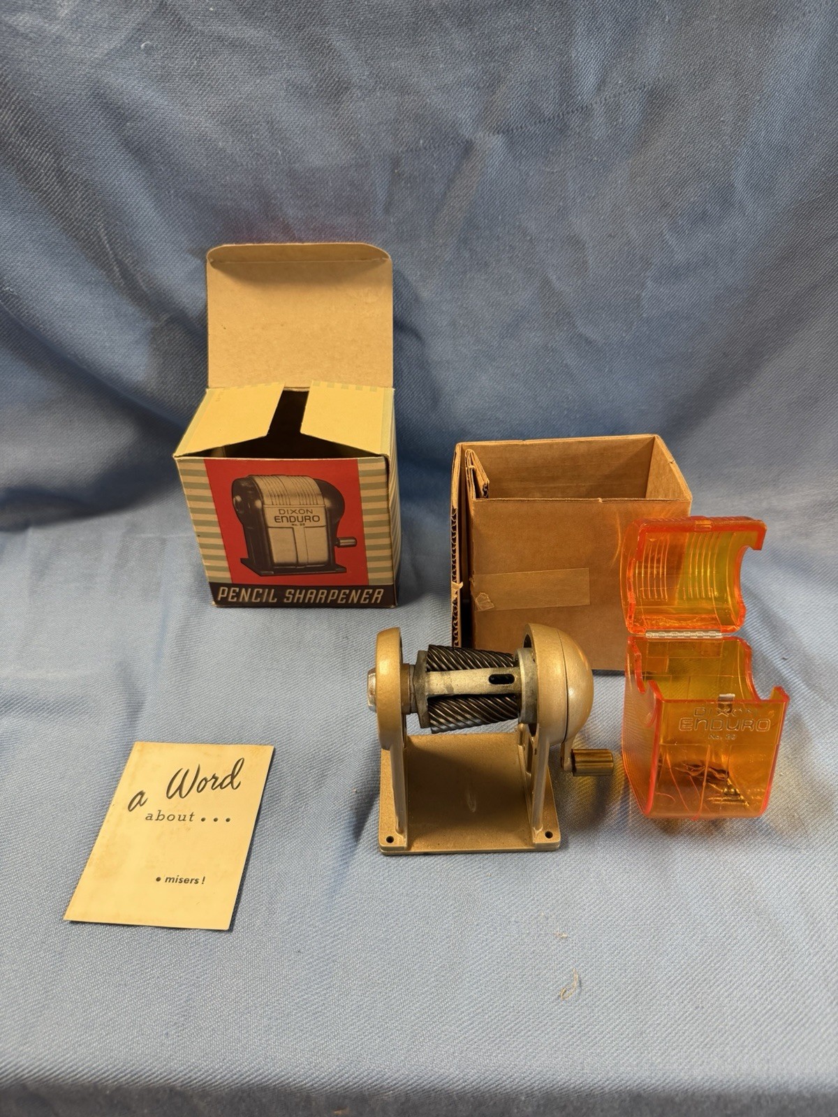 Vintage Dixon Enduro No. 20 Pencil Sharpener Amber Color  NOS In Box Never Used