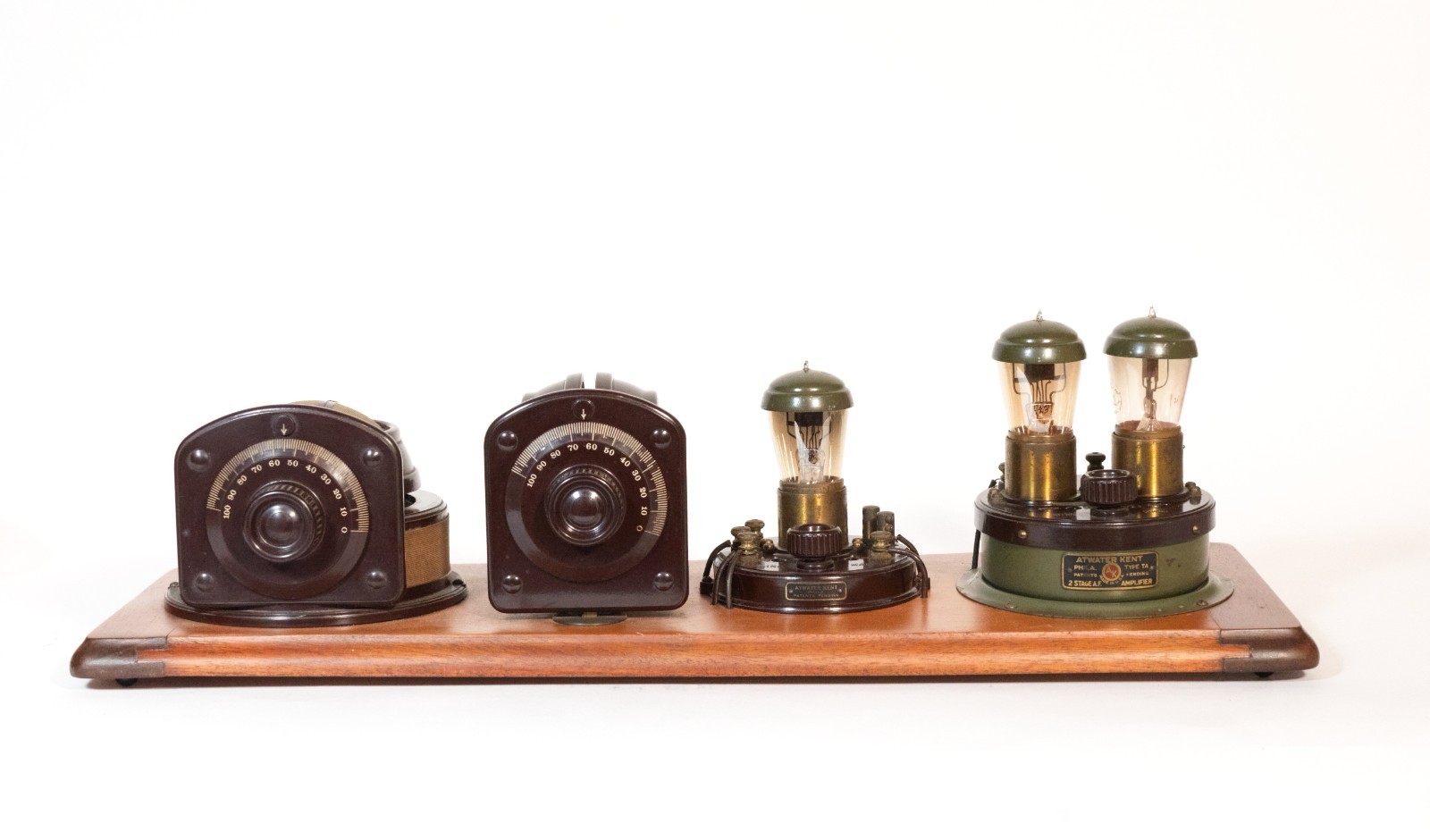 1923 Atwater Kent Model 3 Breadboard Radio w/Amber UV201 Tubes & AK Caps * Works