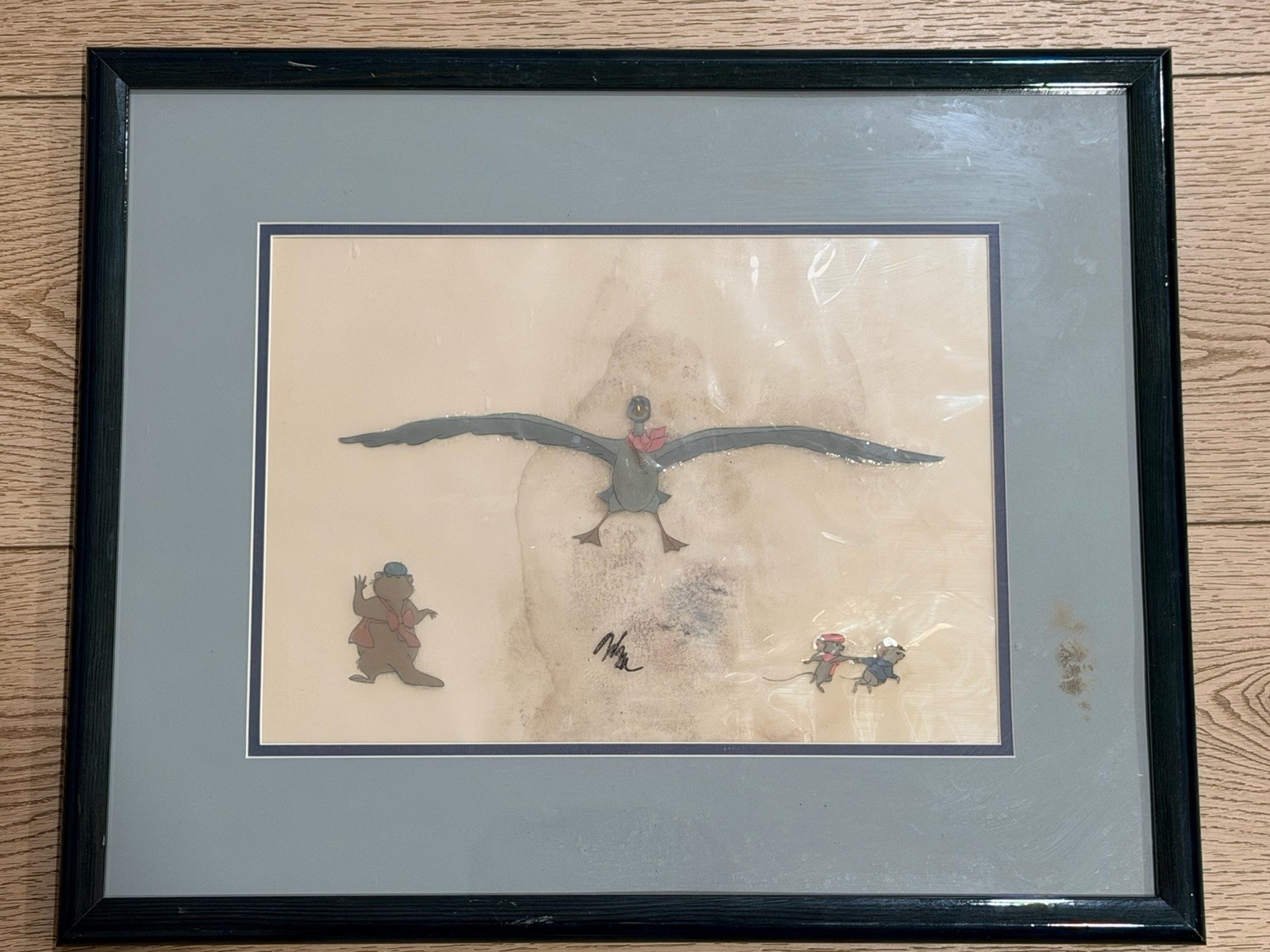 Disney The Rescuers 1977 Original Production Cel Rufus Orville Bernard Bianca