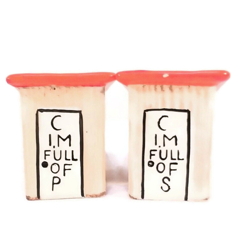 Vintage Outhouse Salt & Pepper Shaker I. M Full of S and I M Full Of P 2.5\