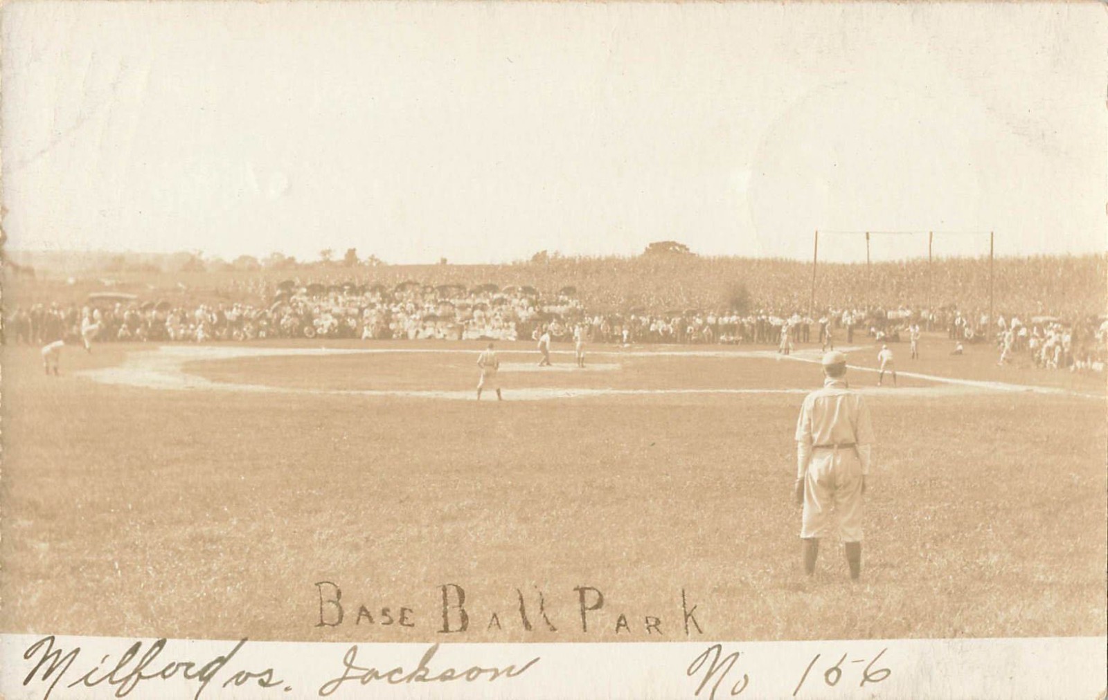 1906 Milford NH vs Jackson NH Baseball Game RPPC Real Photo Postcard Crowd Rare