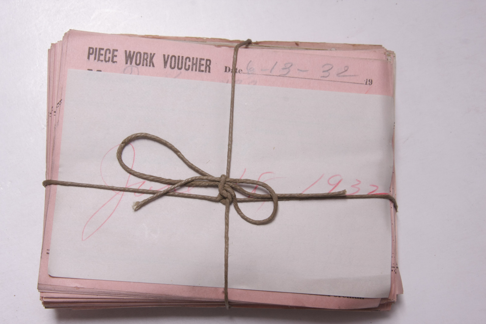 June 18 1932 Lamson Goodnow Piece Work Voucher Maunfacturing Pay Ephemera E43C