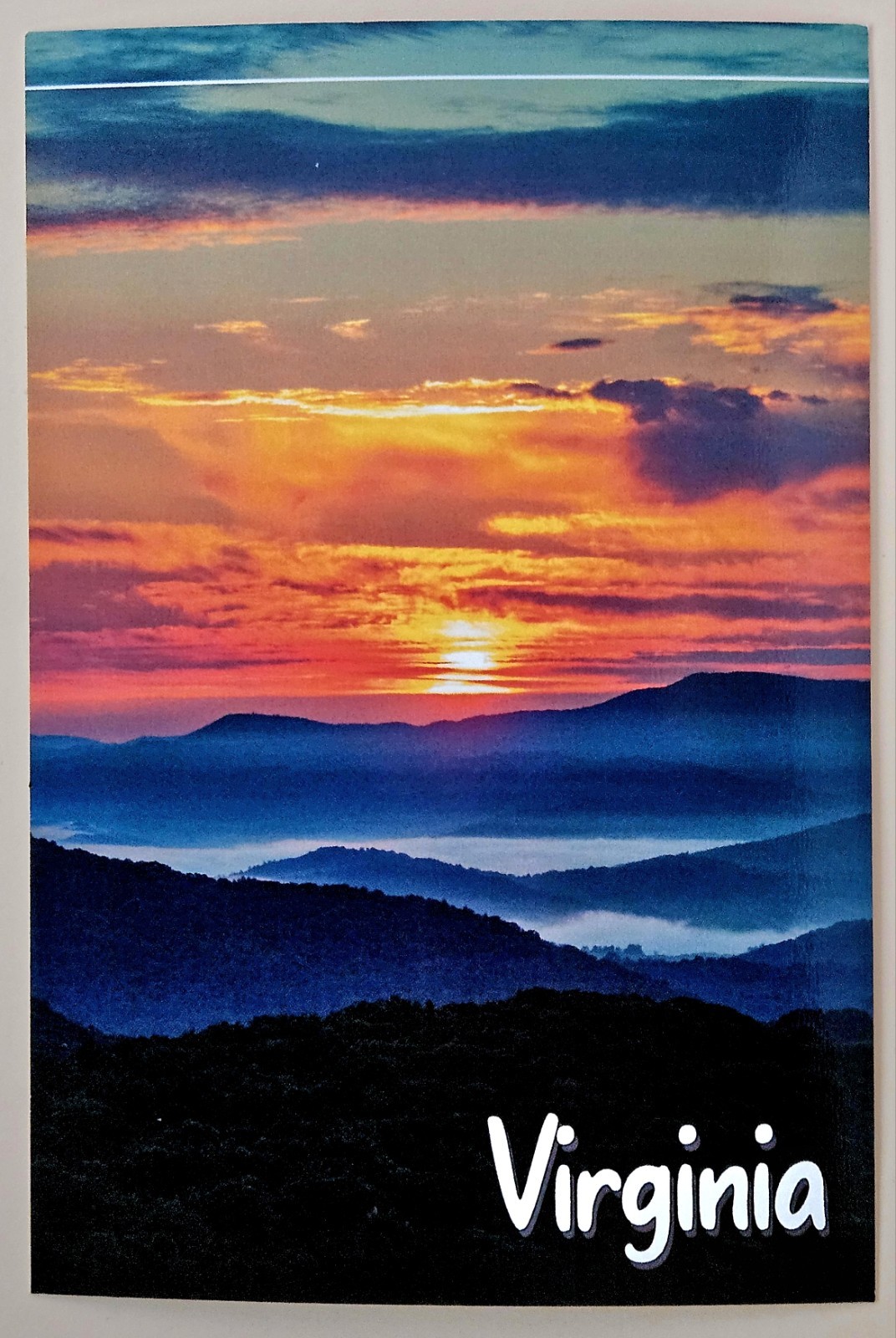 Sunset In The Mountains.  Virginia. New Postcard 