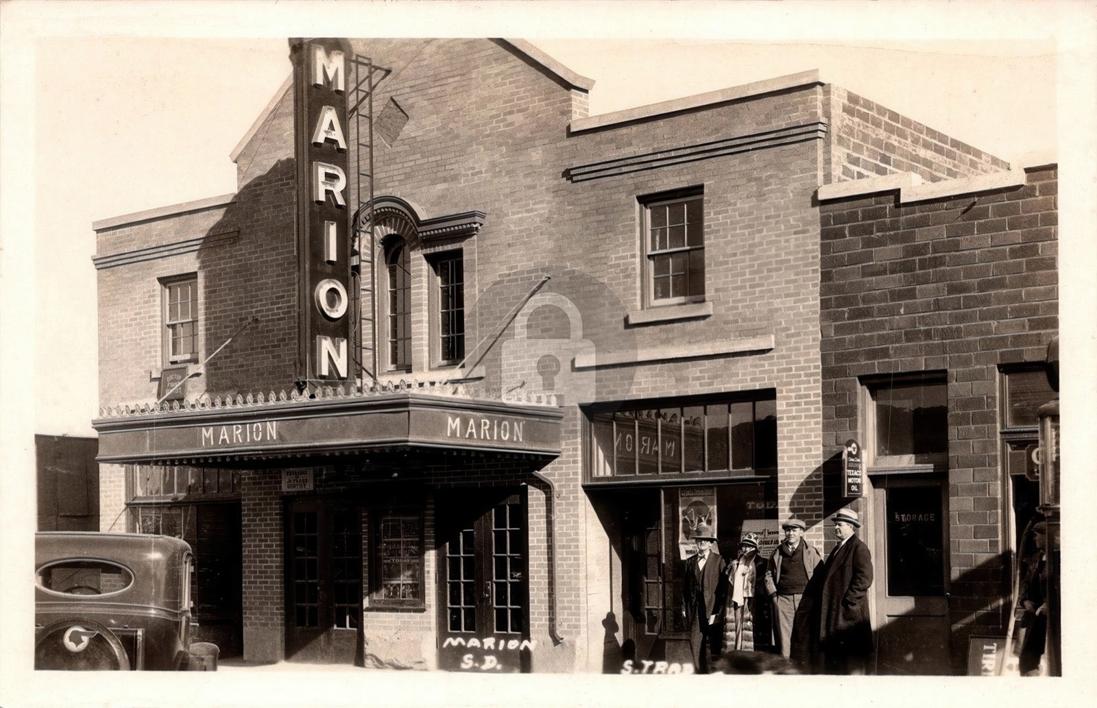 Interesting c1930s Marion South Dakota Marion Theatre RPPC Photo Postcard COPY