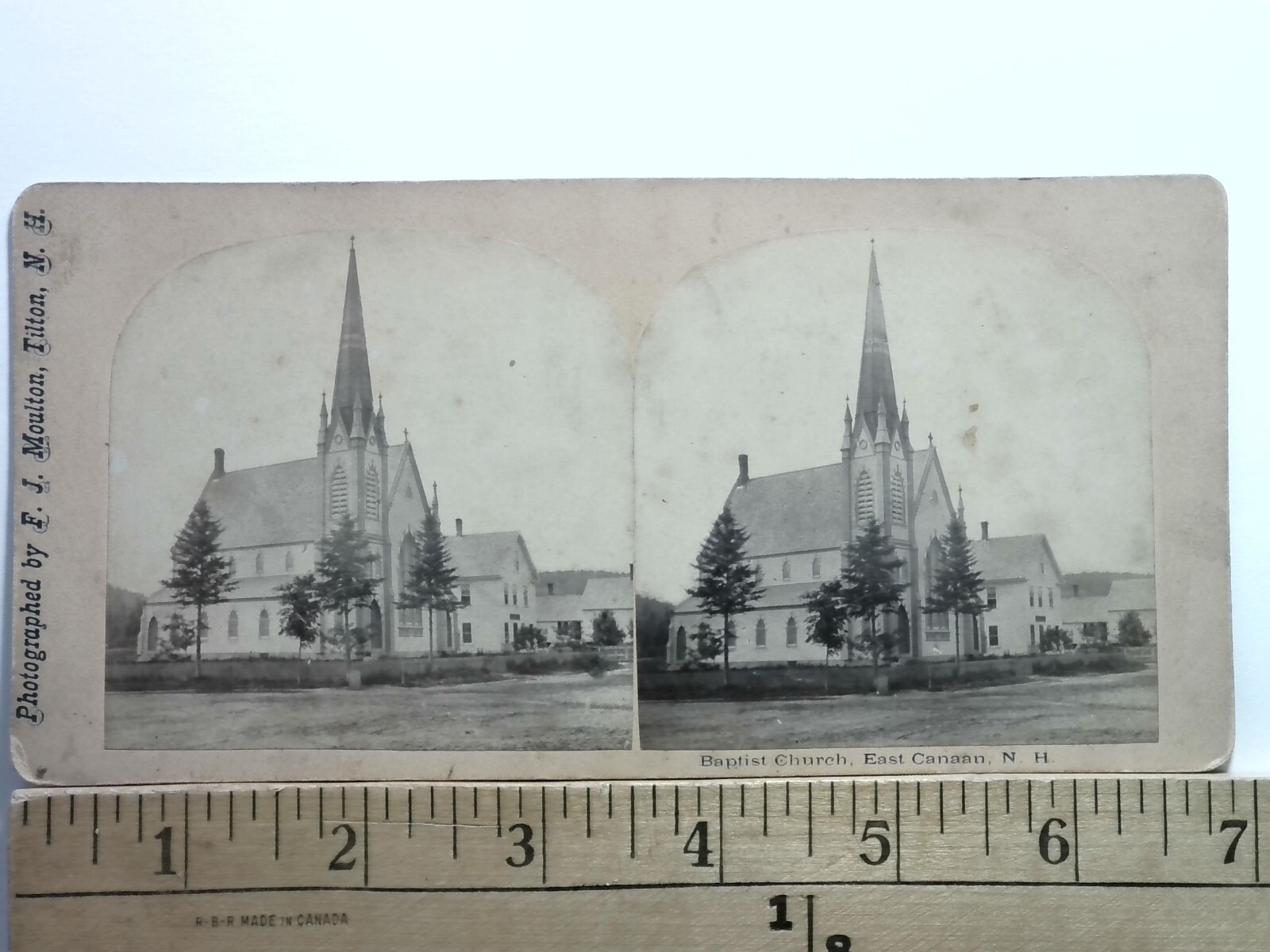 East Canaan NH Baptist Church Stereoview F. J. Moulton Late 1800s Architecture