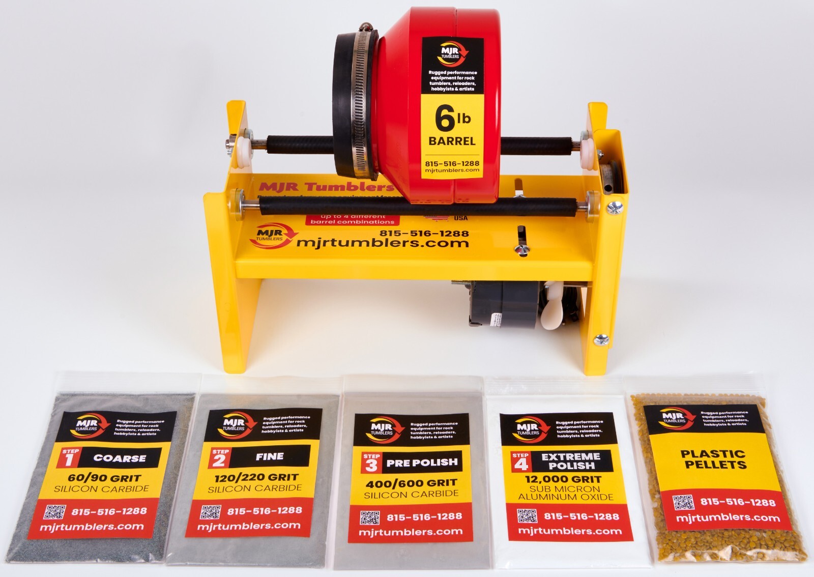 6lb Rock Tumbler w Grit Kit * MJR TUMBLERS AWARDED BEST HIGH END TUMBLER 2019 * 6lb Rock Tumbler w Grit Kit * MJR TUMBLERS AWARDED BEST HIGH END TUMBLER 2019 *