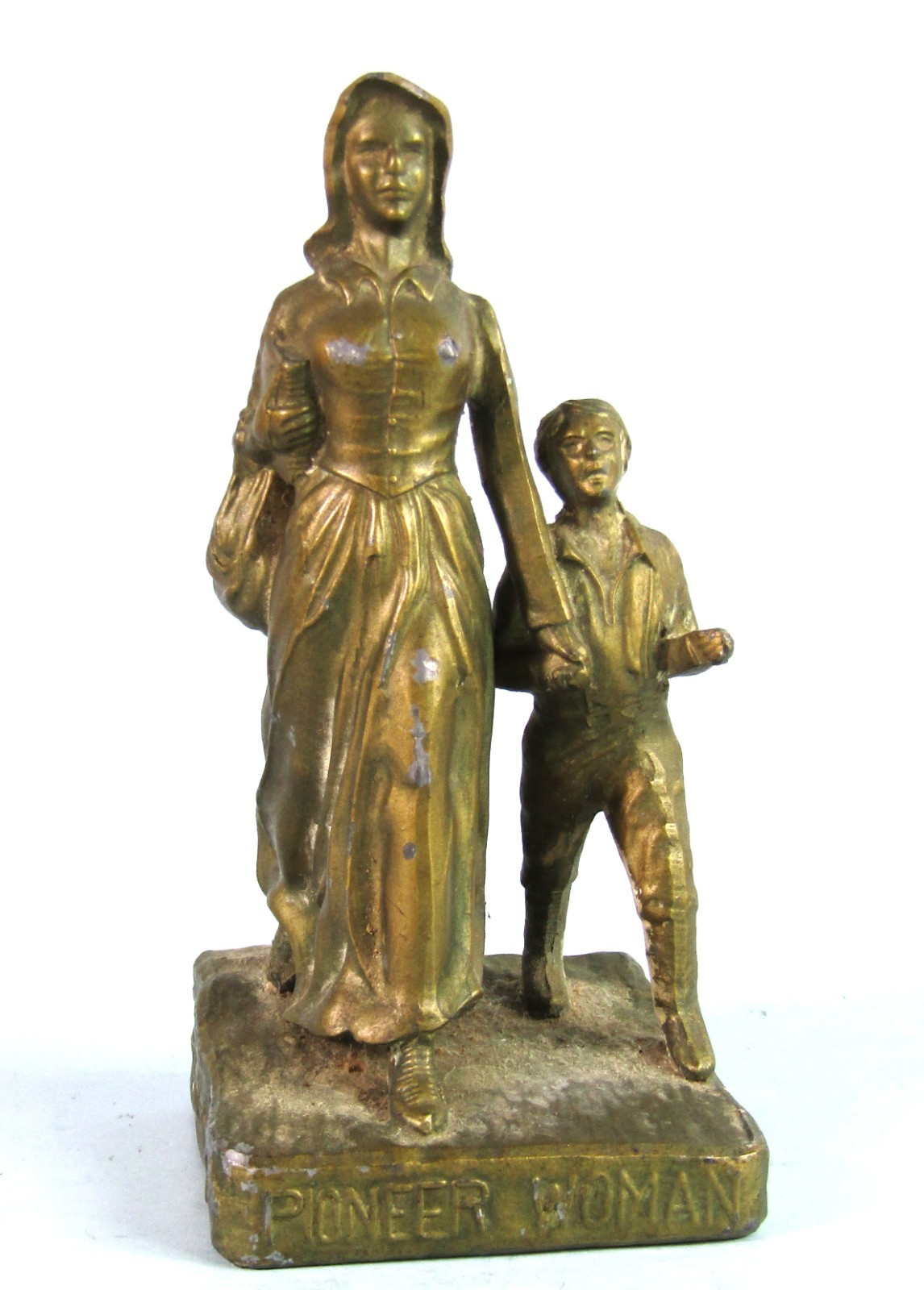 PIONEER WOMAN Souvenir Metal Statue Ponca City OK  77th Chamber Banquet 1971