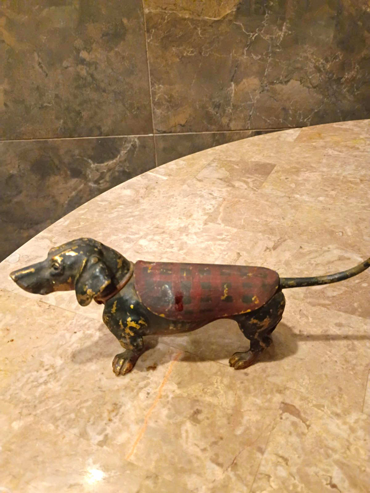 Antique Austrian Vienna Cold Painted Bronze Dachshund Dog 8\