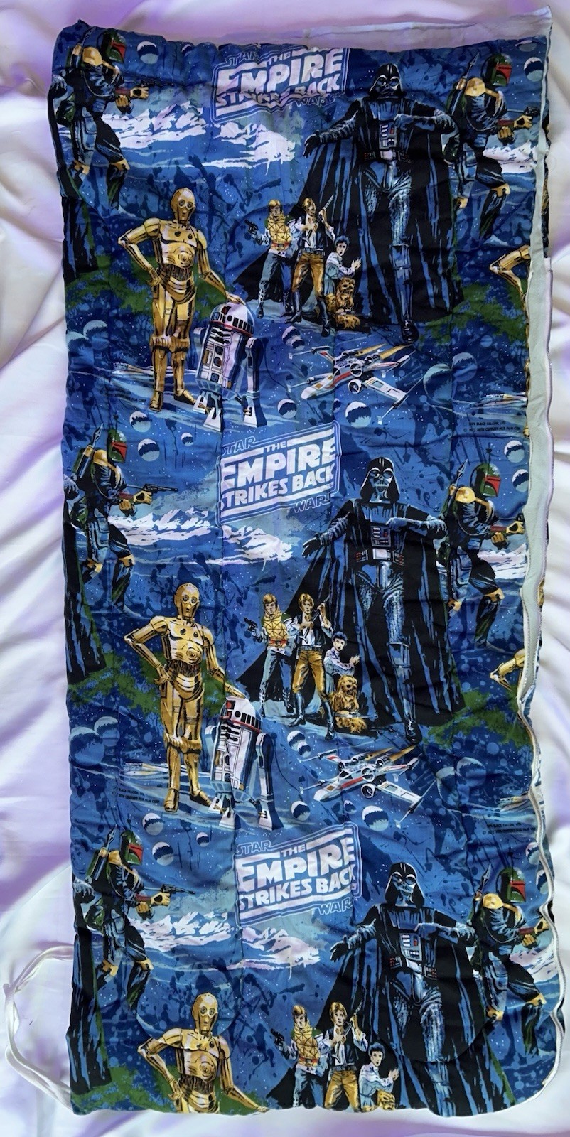 VTG 1979 Star Wars: The Empire Strikes Back  Sleeping Bag 65”x30”  Black Falcon