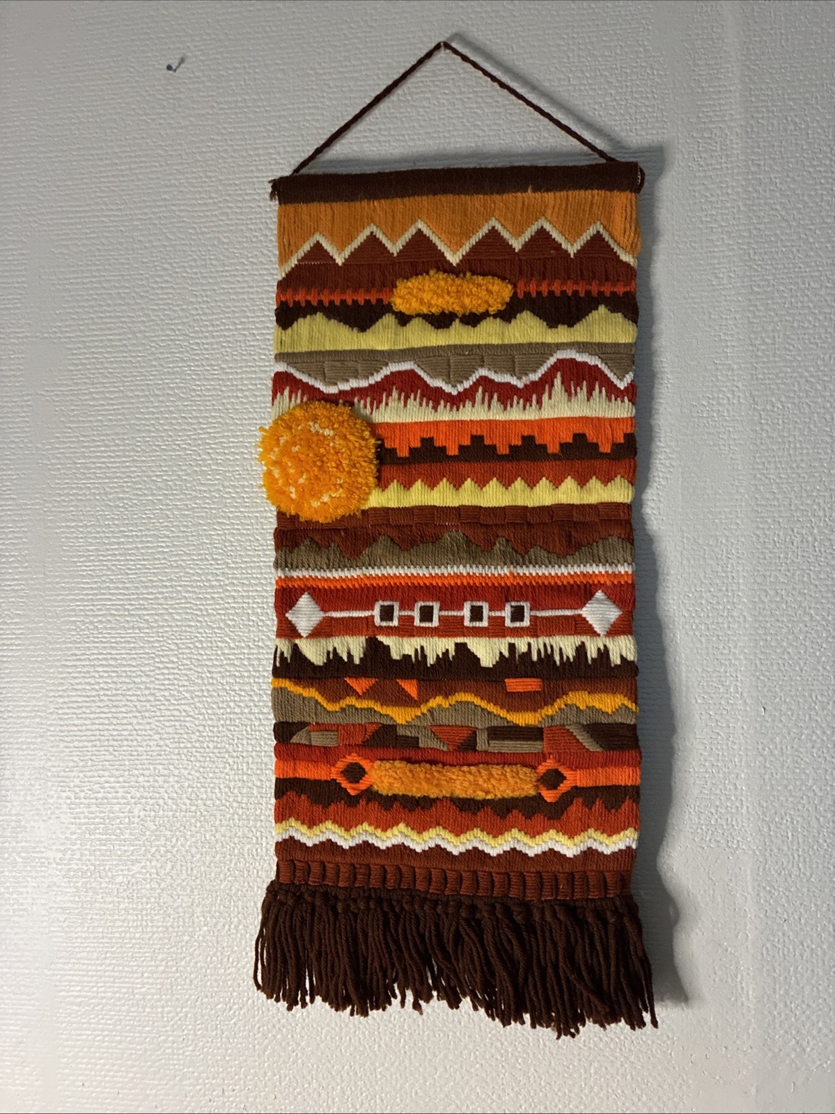 Vintage 70’s Woven Fiber Hanging Wall Art Boho Decor MCM Vintage 70’s Woven Fiber Hanging Wall Art Boho Decor MCM