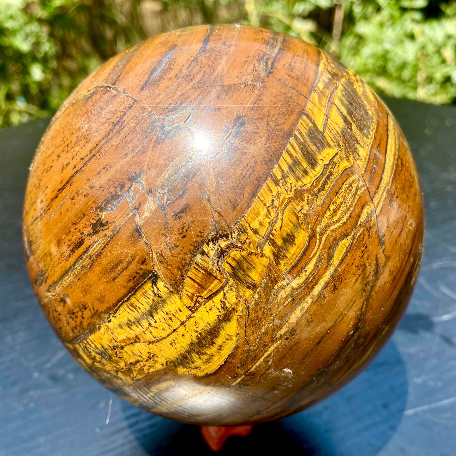 6.1LB  Natural Tiger Eye Stone Crystal Ball Quartz Healing Sphere Décor