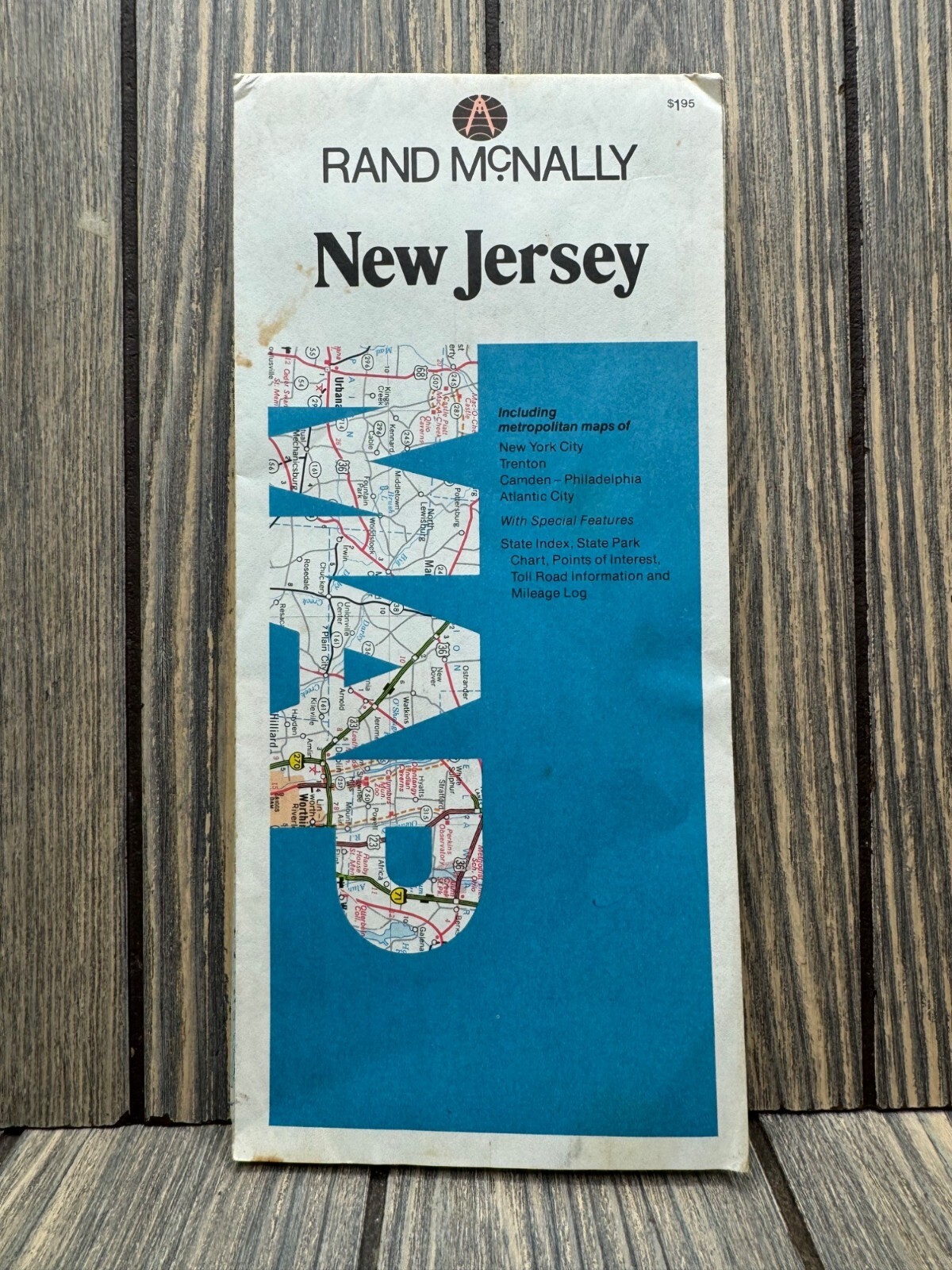 Vintage Rand McNally New Jersey Map Including NYC Metro Area 1995 Edition
